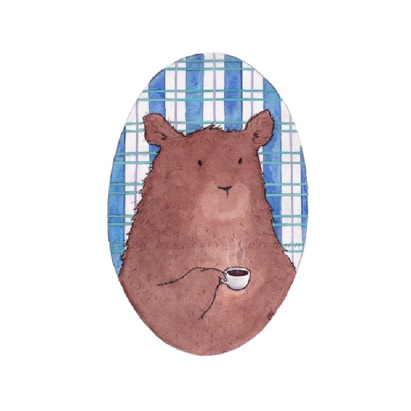 8x 10 Print - Bear with Coffee