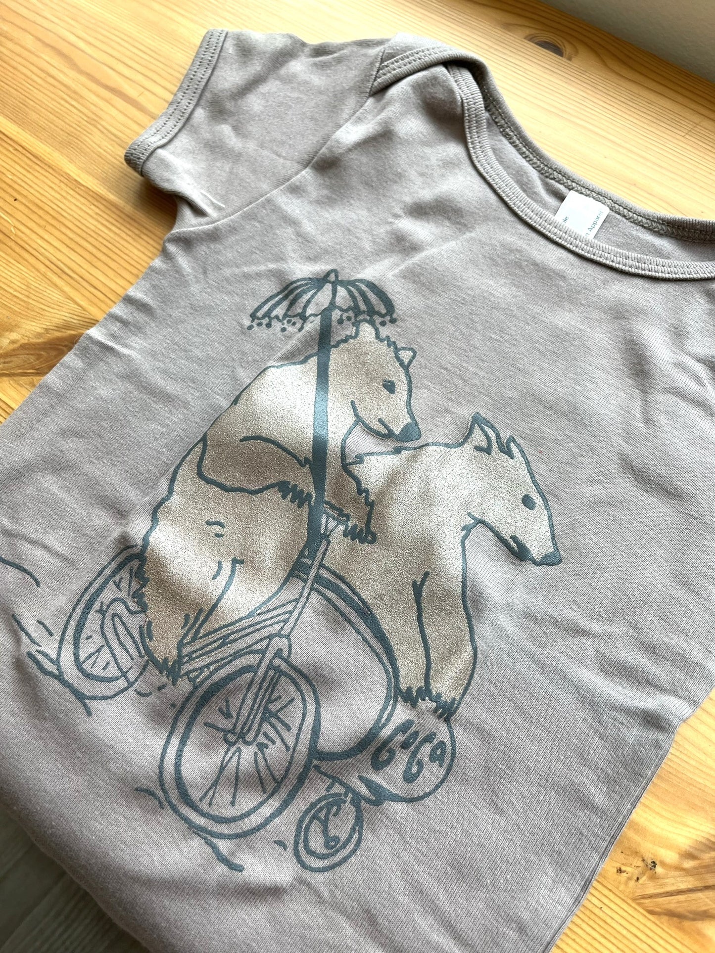 Bears on Bicycle - Brown (Baby/Toddler Shirt)