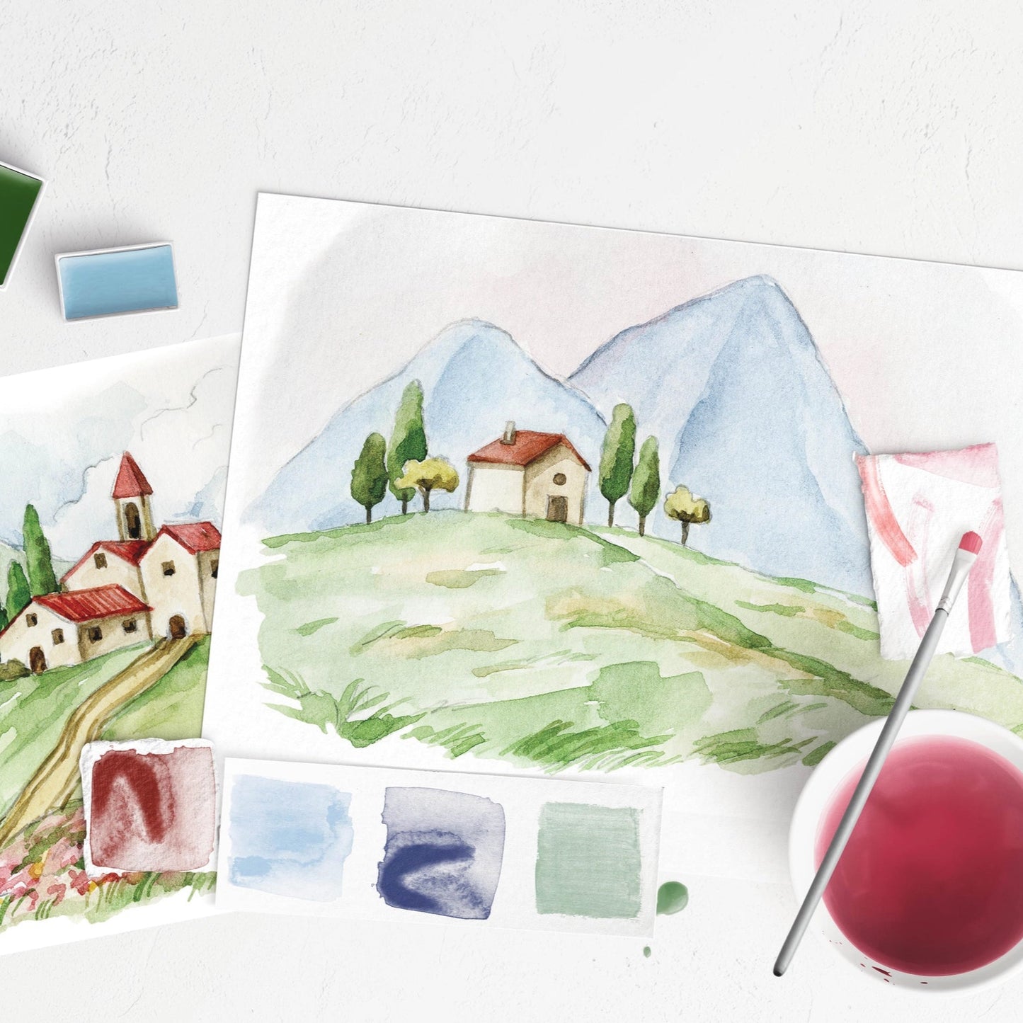 Italian Fields Watercolor Painting Kit