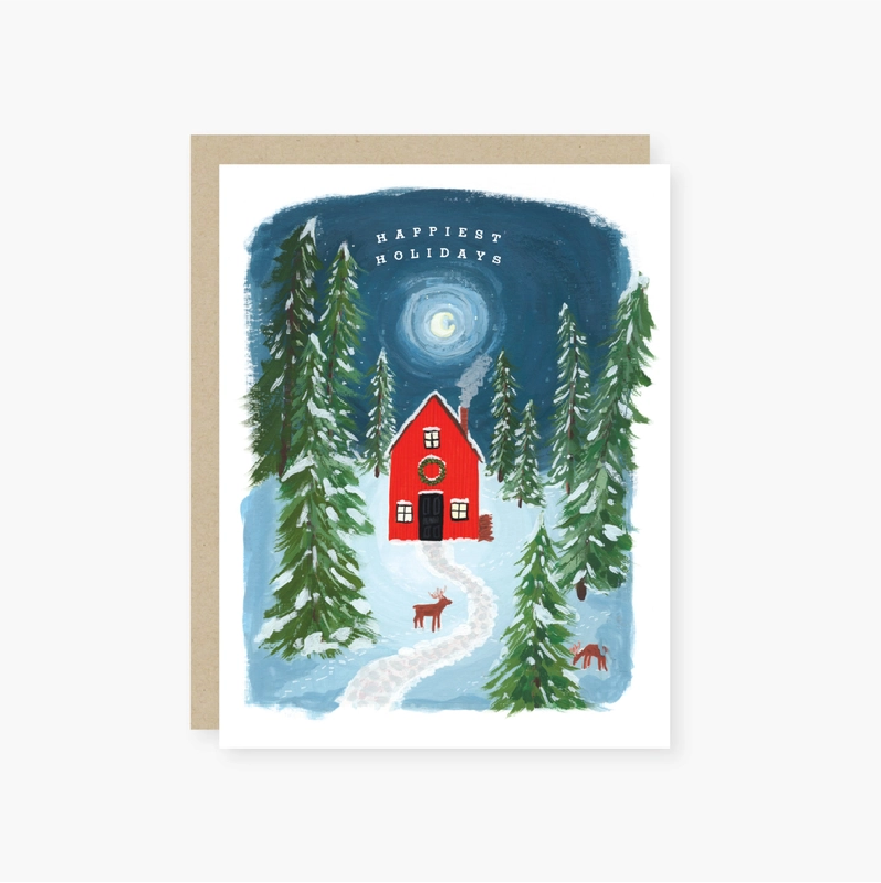 Holiday Cards - Woodsy Cabin (Set of 6)