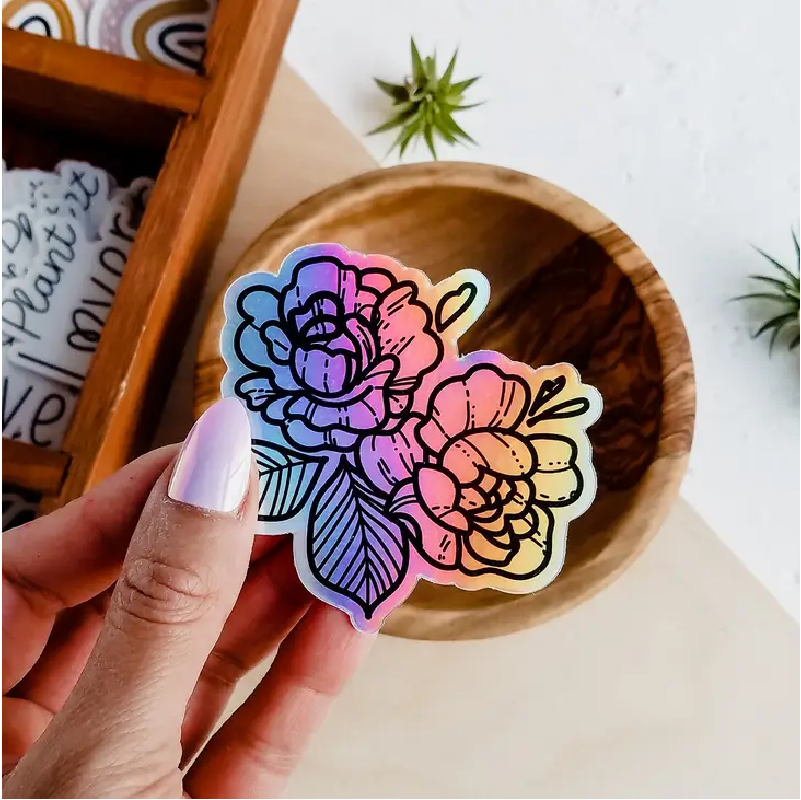 Sticker - Holographic Flowers