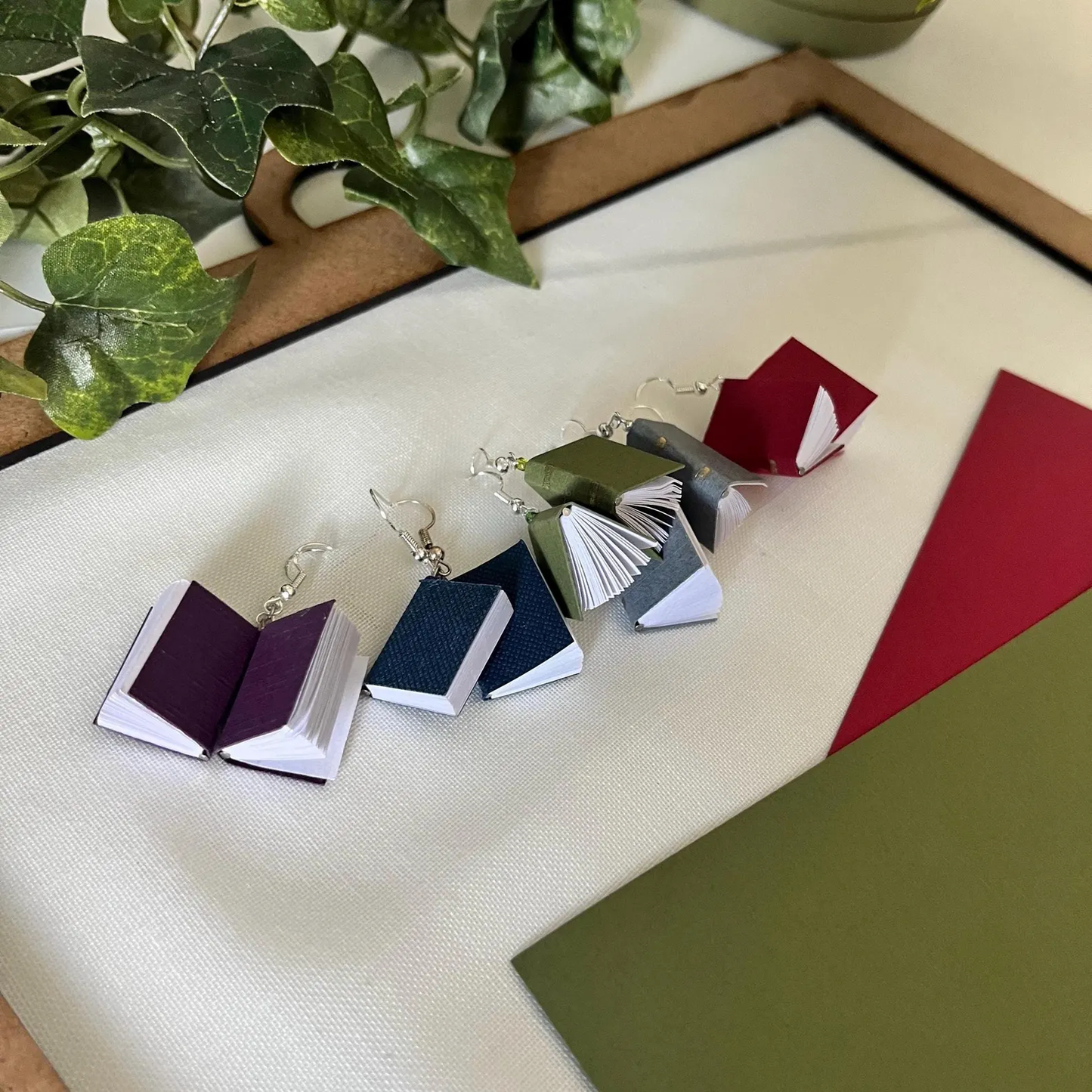 Mini Book Earrings by Sageware Fashion