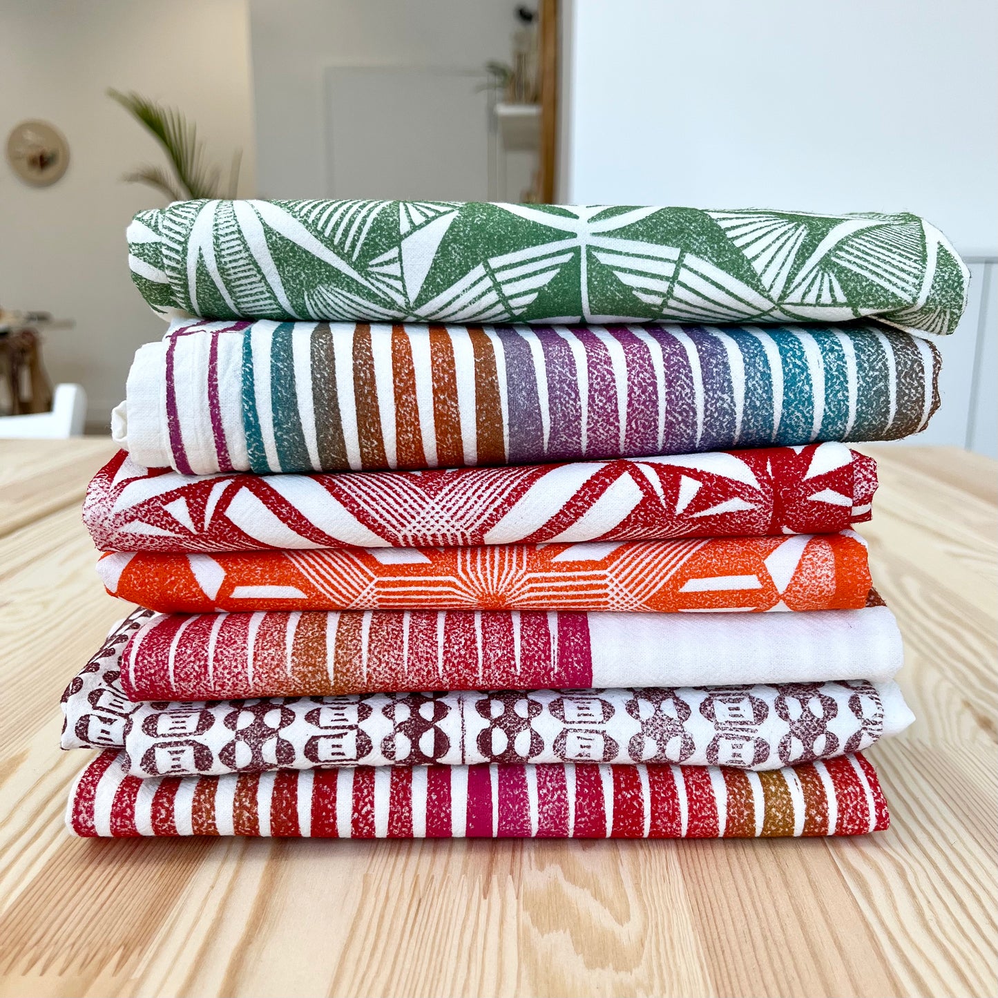 Hand-Printed Tea Towels