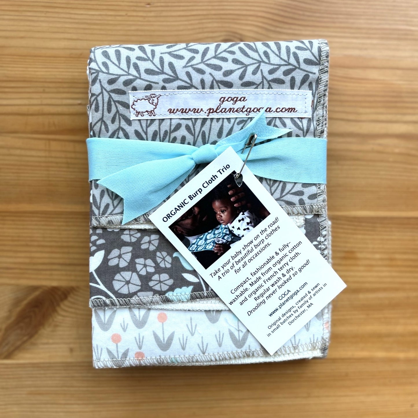 Burp Cloths (set of 3) - Neutral Meadow