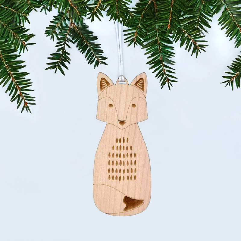 Wooden Fox Ornament