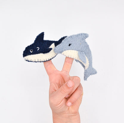 Whale and Dolphin Finger Puppets