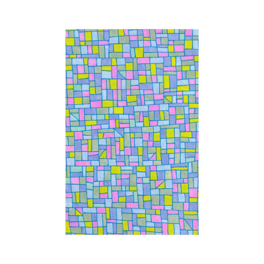 Purple, Green, and Pink Stained Glass Postcard