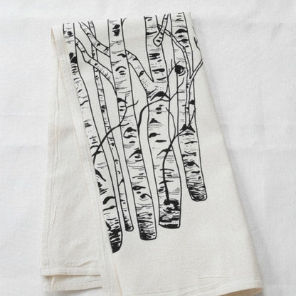 Black Birch Tree Tea Towel