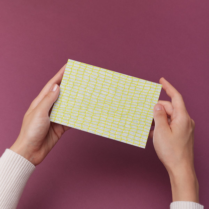 Wavy Yellow Grid Postcard