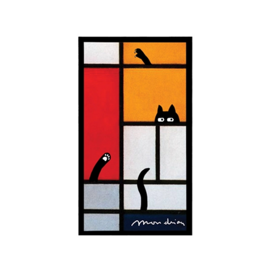 Cats in Famous Painting Magnet - Mondrian