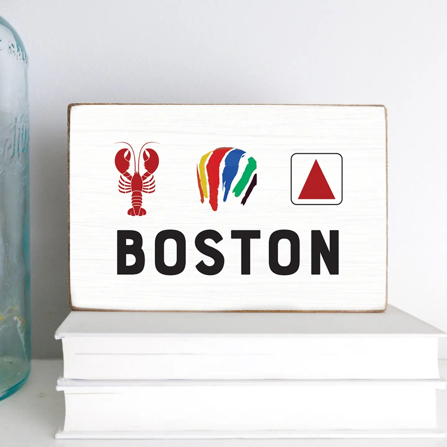 Boston Icons Wooden Sign
