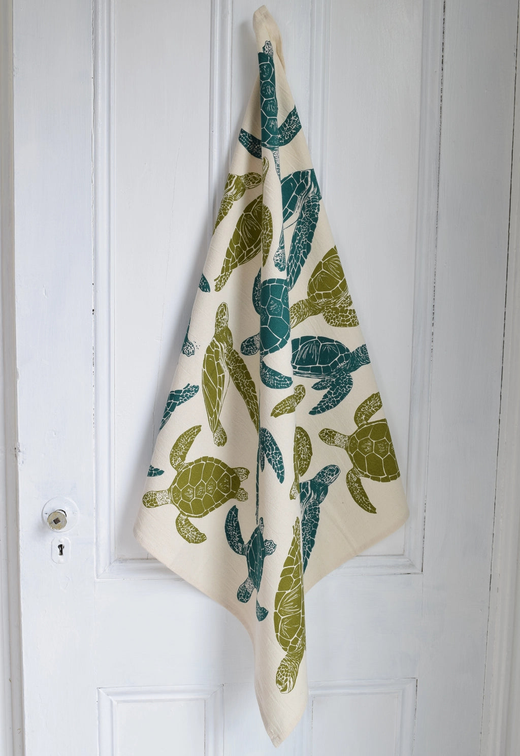 Green Turtles Oversized Tea Towel