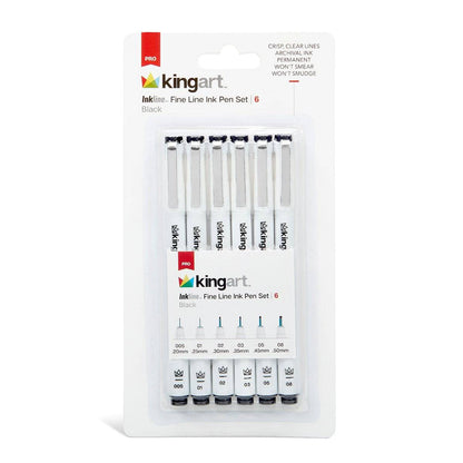 Inkline Pro Fine Line Black Ink Pens (Pack of 6)