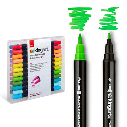 Twin-Tip Acrylic Paint Pens (Set of 24 Colors)