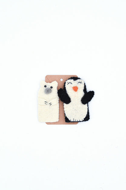 Penguin and Polar Bear Finger Puppets