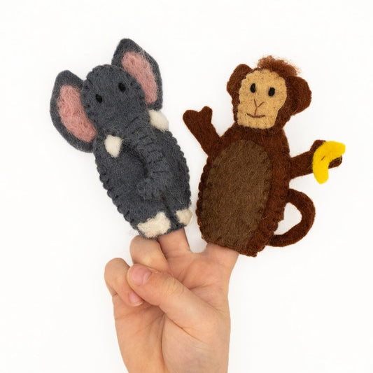 Monkey and Elephant Finger Puppets