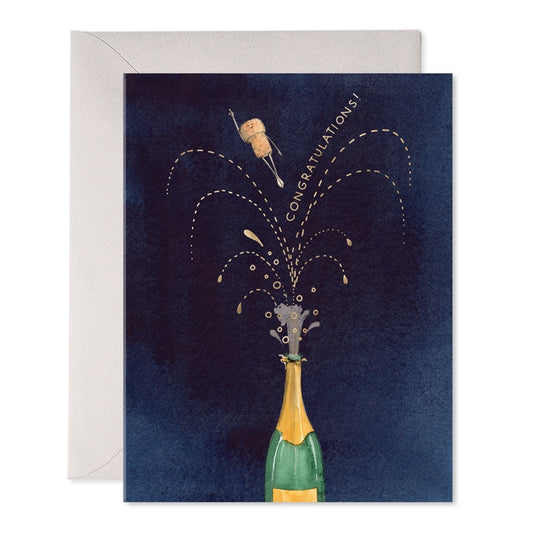 Flying Cork Champagne Congratulations Card