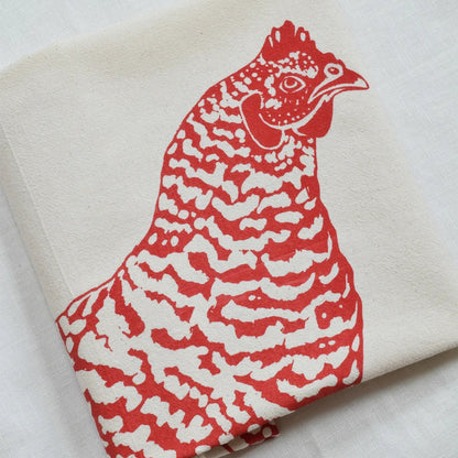 Red Chicken Tea Towel