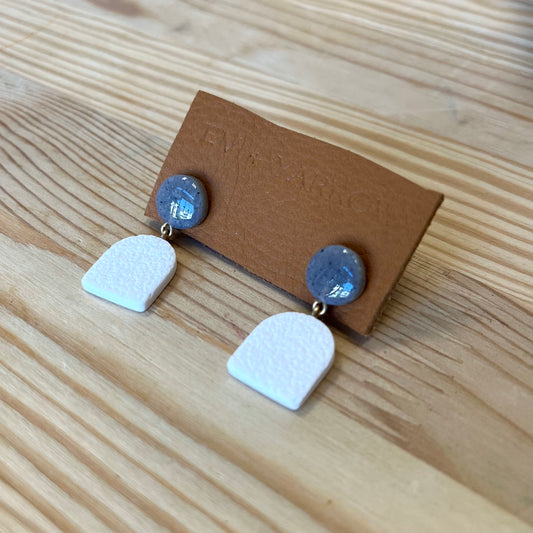 White and Gray Earrings