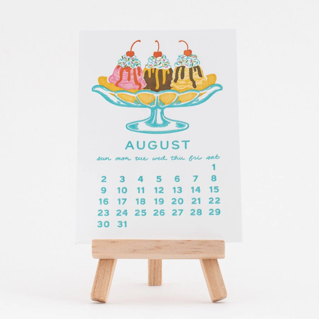 2026 Mini Easel Desk Calendar - Sweet Treats