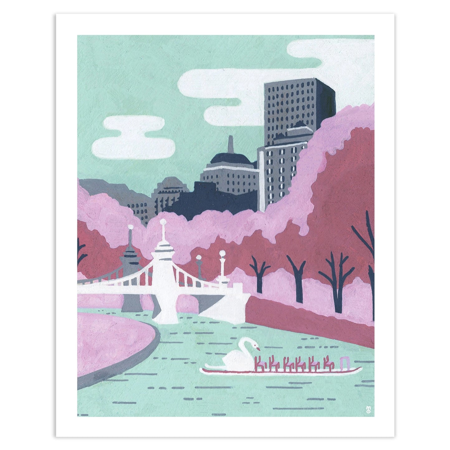 Swan Boats at the Boston Public Garden Art Print