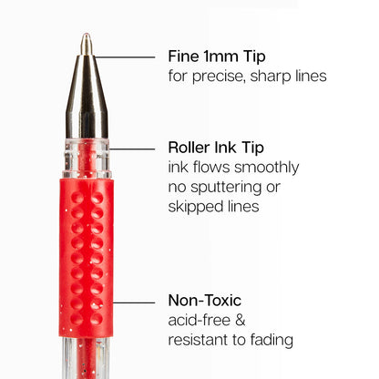 Glitter Gel Pens (Pack of 12)
