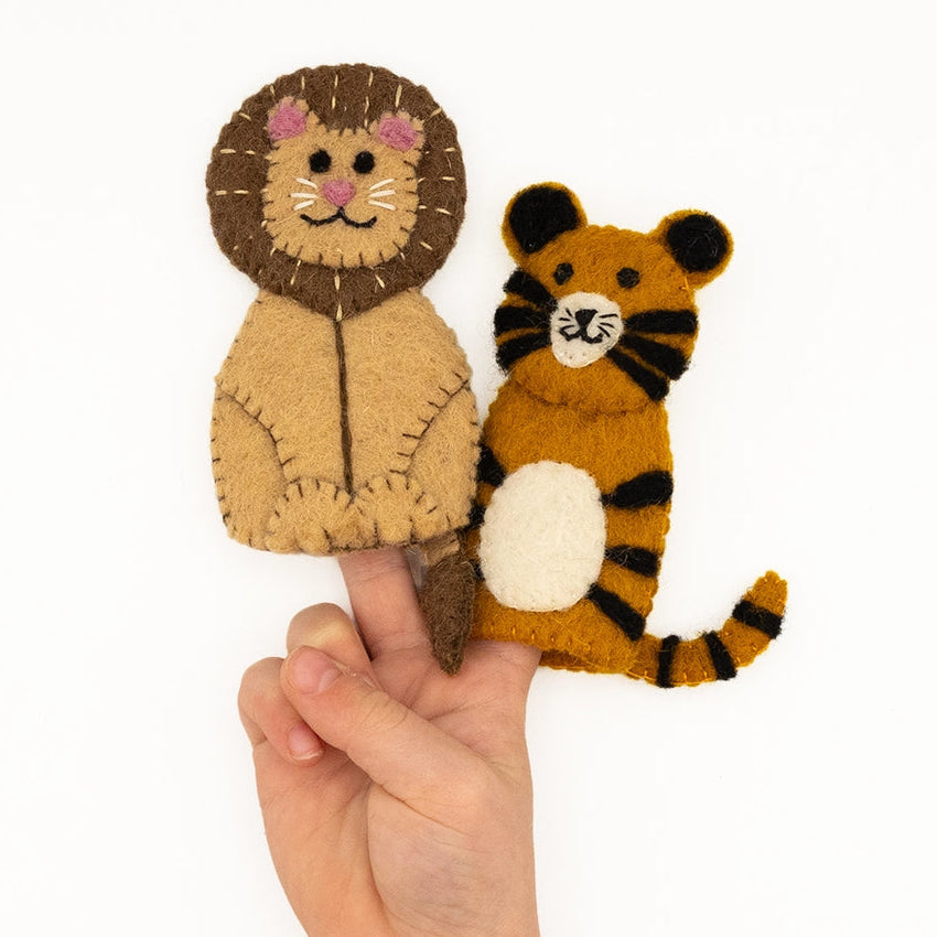 Lion and Tiger Finger Puppets