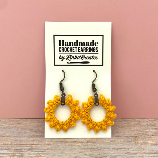 Crochet Earrings - Yellow Suns