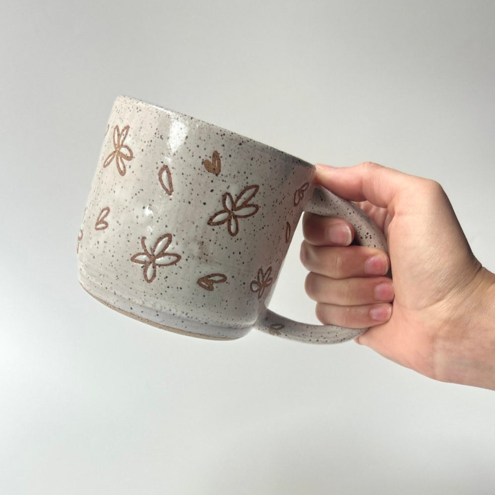 Mug with Speckled Flowers