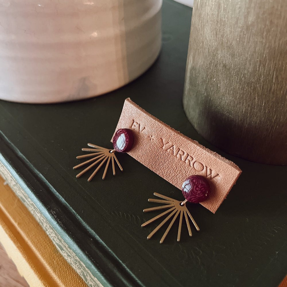 Burgundy Starburst Earring