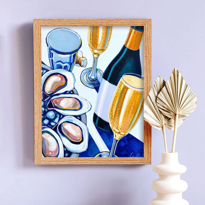 Champagne and Oysters Art Print