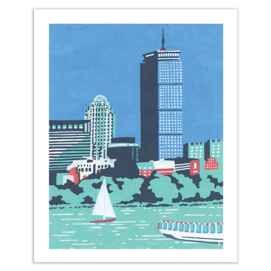 Charles River and Prudential Boston Art Print