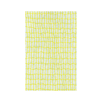 Wavy Yellow Grid Postcard