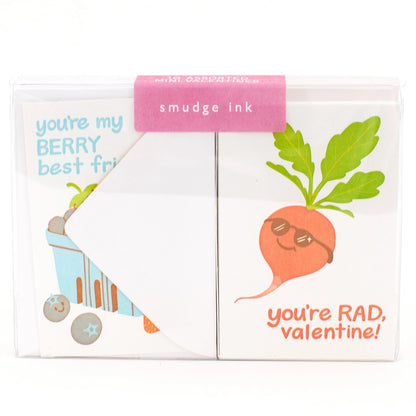 Fruits and Veggies Valentine Card Set (Box of 16)