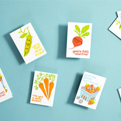 Fruits and Veggies Valentine Card Set (Box of 16)