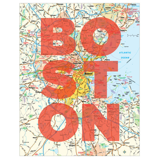Boston Map Magnet