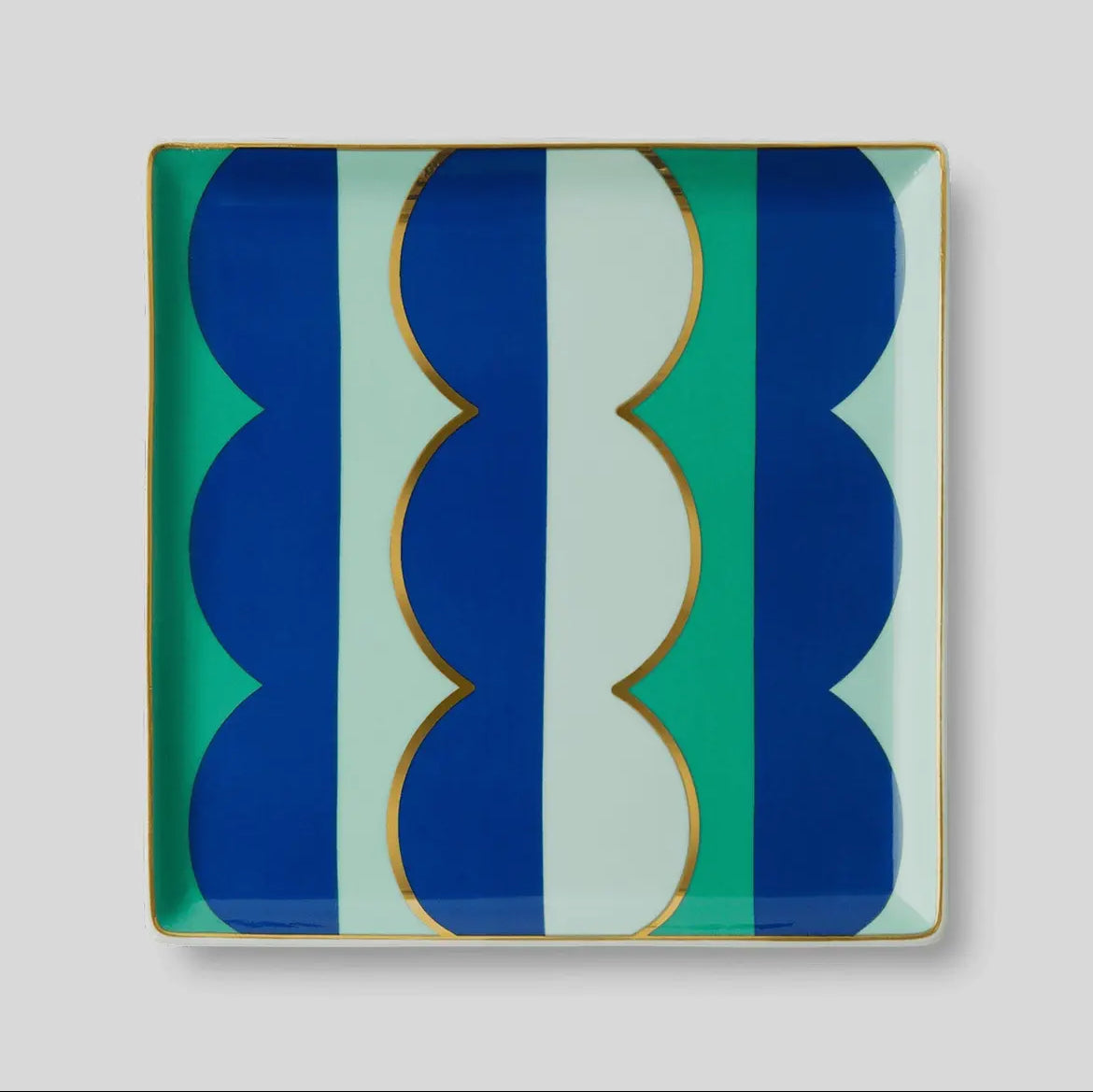 Geometric Tray - Blue Waves