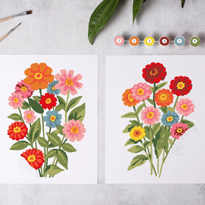 Paint by Number: Zinnia Blooms