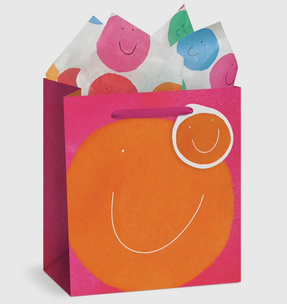 Pink Smiley Face Gift Bag