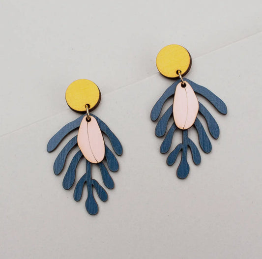 Wooden Earrings - Flora