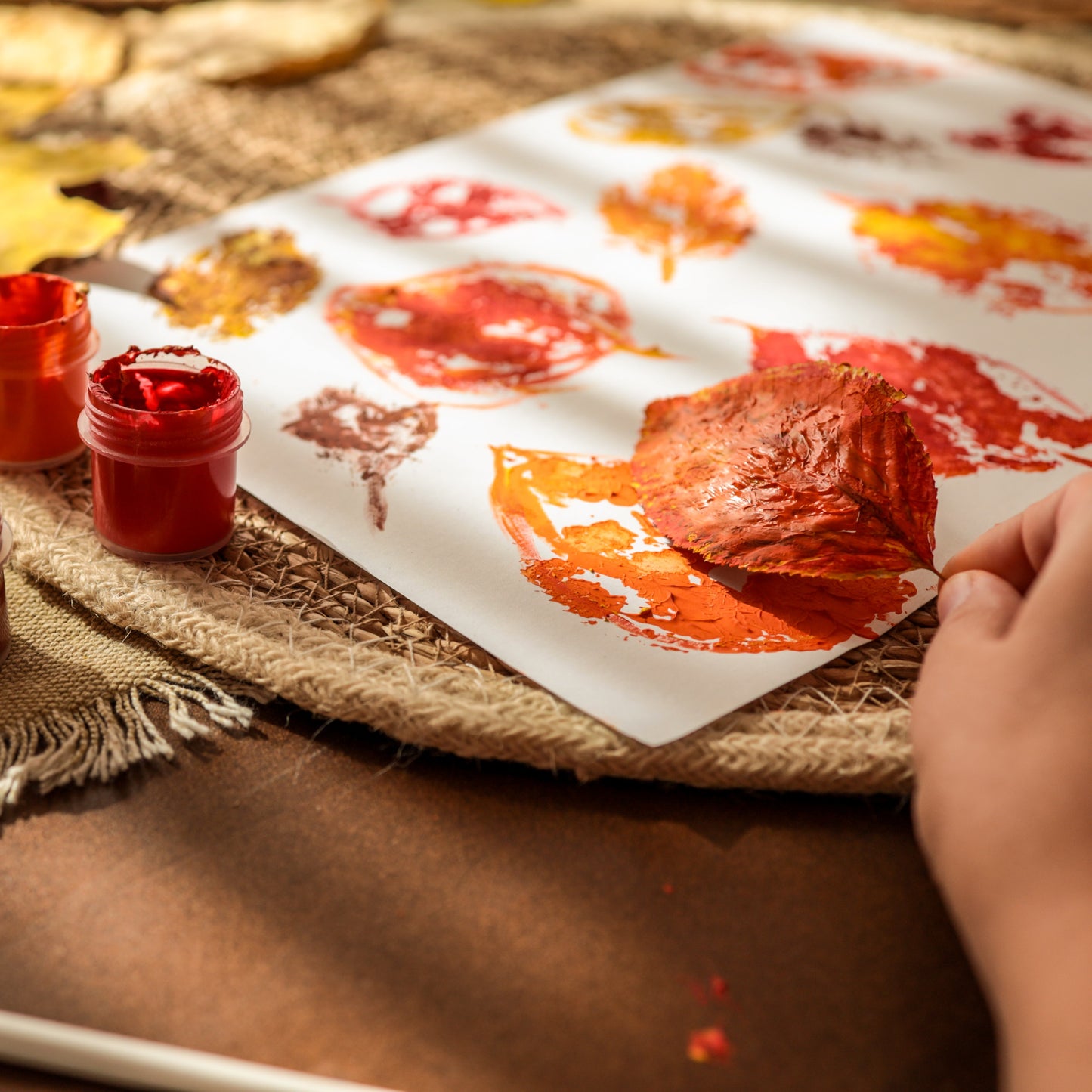 Oct 10 - Printmaking with Leaves (for kids 4+)