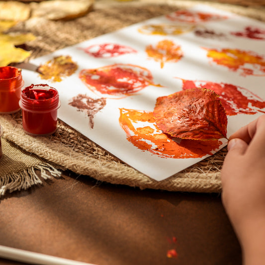 Oct 10 - Printmaking with Leaves (for kids 4+)