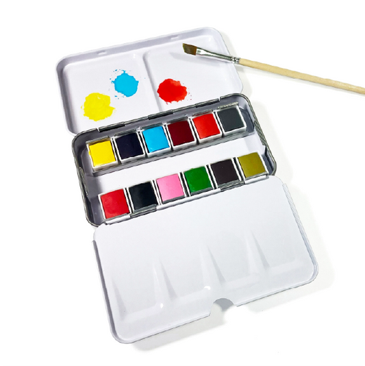 Watercolor Set in Metal Palette