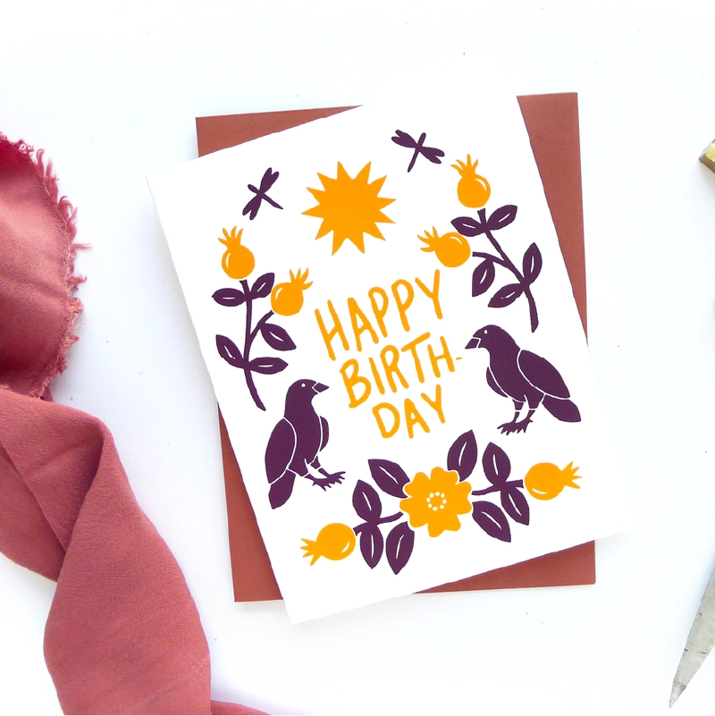 Birthday Card - Fall Garden