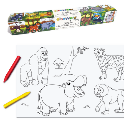 Jungle Animals Coloring Scroll