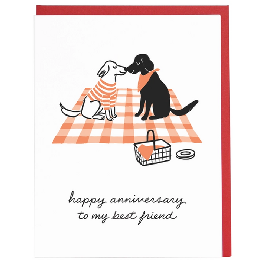 Anniversary Card - Dog Picnic Best Friends