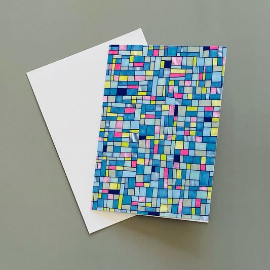 Card - Blue and Pink Boxes (1228)