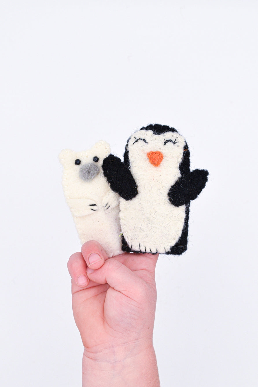 Penguin and Polar Bear Finger Puppets