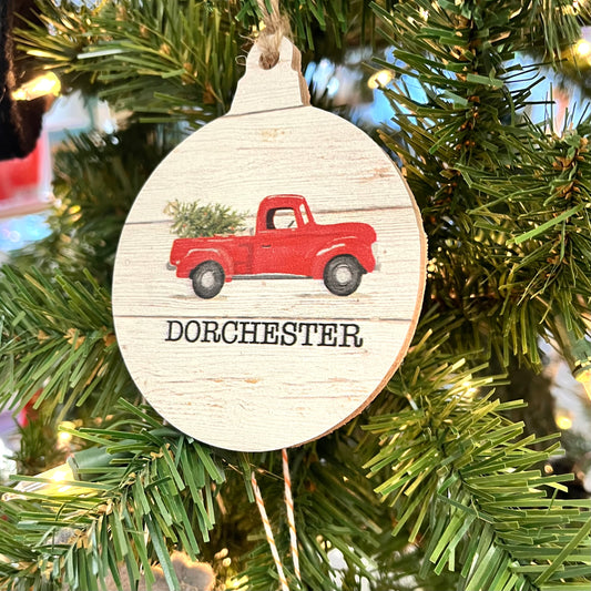 Dorchester Red Truck Ornament