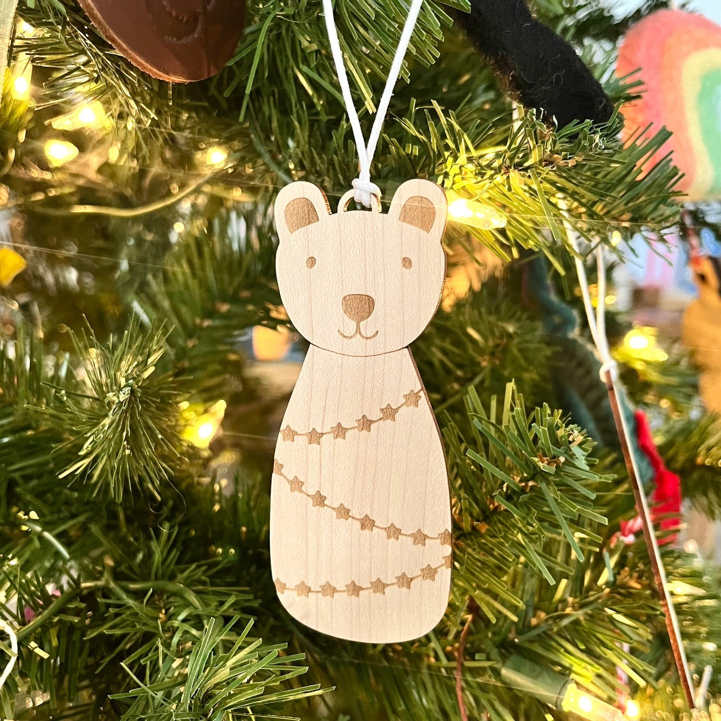 Wooden Bear Ornament
